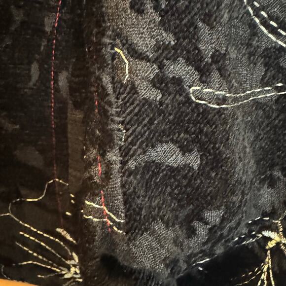 Chico’s Women’s 2 (L) Floral Patchwork Embroidered Jacket Silk Linen Blend READ - Picture 12 of 16